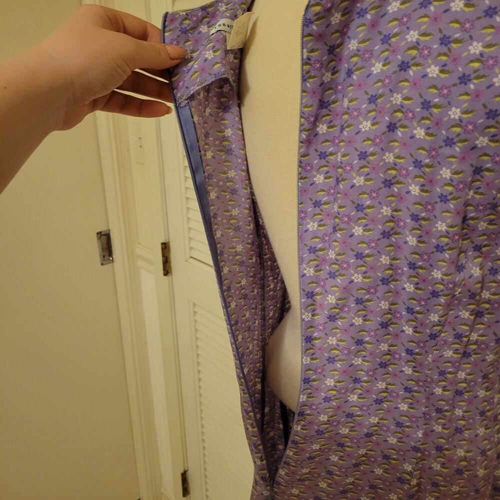 Jonathan Martin Purple Floral Maxi Dress Women's 5 Sleeveless Casual Summer - Picture 6 of 12